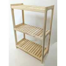 Dřevěný regál z masivu do kuchyně / spíže / chodby / sklepa, 3 police, 93x80x33 cm