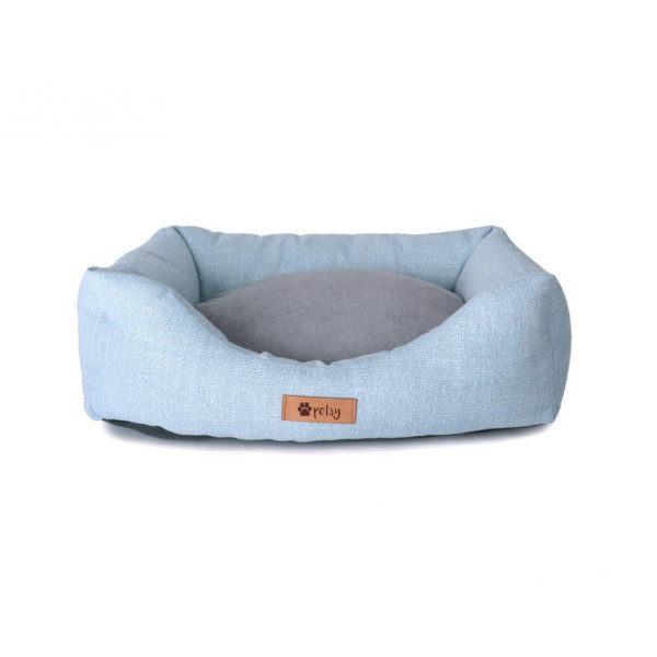 Psí pelech světle modrý, vyndavací polštář se zipem, výplň duté vlákno, 55x42 cm