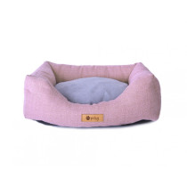 Psí pelíšek světle růžový s vyjímatelným polštářem na zip, pratelný, 75x55 cm