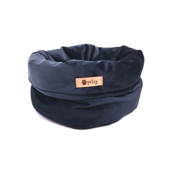 Luxusní malý sametový pelíšek pro kočku / psa, modrý, 40x31 cm