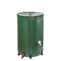Skládací nádrž na dešťovou vodu tmavě zelená, kulatá, PVC, 380 L