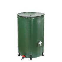 Skládací nádrž na dešťovou vodu tmavě zelená, kulatá, PVC, 250 L