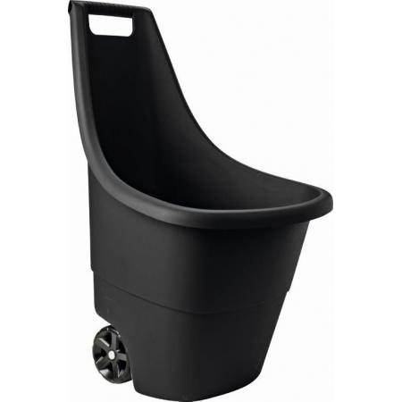 Plastový zahradní vozík se dvěma kolečky černý, 50 L