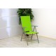 2 hliníkové skládací židle, nastavitelné opěradlo, zelená