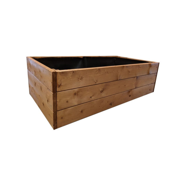 Vyvýšený záhon masivní dřevo smrk + lazura, 163x78x42 cm