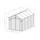 Zahradní domek z plastových panelů  tmavě šedý / bílý, uzamykatelný, 366x241x238 cm
