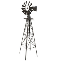 Velký kovový větrník včetně podstavce, styl amerických rančů, bronzový, 245 cm