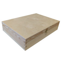 Dřevěný úložný box s otevíracím víkem malý 35x7x25 cm