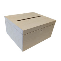 Uzamykatelný dřevěný box na svatební dary a přání, 29x15x24,5 cm