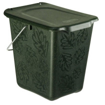 Kompostovací kbelík s těsněním proti zápachu tmavě zelený 7 L, 26x20,8x25 cm
