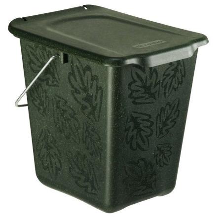 Kompostovací kbelík s těsněním proti zápachu tmavě zelený 7 L, 26x20,8x25 cm