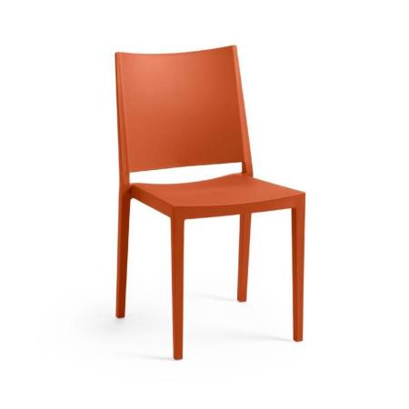Jednoduchá plastová židle do 150 kg venkovní + vnitřní, bez područek, cihlově červená