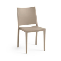 Jednoduchá plastová židle do 150 kg venkovní + vnitřní, bez područek, taupe (béžová)