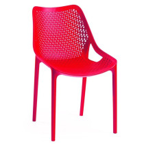 Moderní plastová židle do 150 kg do restaurace / kavárny / kuchyně / na terasu, červená