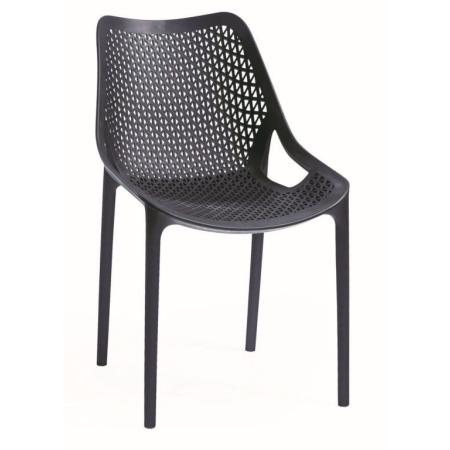 Moderní plastová židle do 150 kg do restaurace / kavárny / kuchyně / na terasu, černá