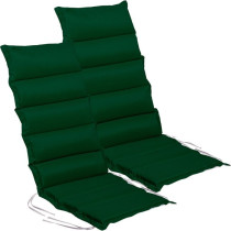 2x měkký vysoký polstr venkovní na židle a křesla, tmavě zelený, 120x47 cm
