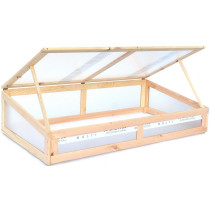 Dřevěné pařeniště s plastovými polykarbonátovými panely 128x67x31,5 cm