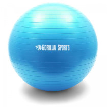 Velký gymnastický míč na cvičení nafukovací s pumpičkou modrý, průměr 75 cm