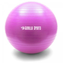 Velký gymnastický míč na cvičení nafukovací s pumpičkou fialový, průměr 75 cm