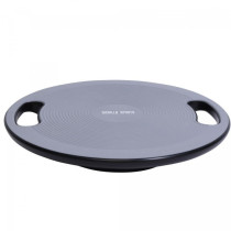 Kulatá balanční deska s držadly na cvičení a pilates, černá / šedá, 39,5 cm