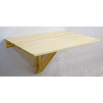 Skládací stůl na stěnu dřevěný- masiv borovice, na terasu / balkon, 79x59 cm
