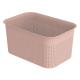 Plastový úložný box do bytu, bez víka, děrovaný plášť, růžový, 4,5 L