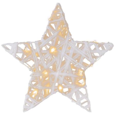 Vánoční led svítící hvězda k postavení, teple bílá, na baterie, 30 cm