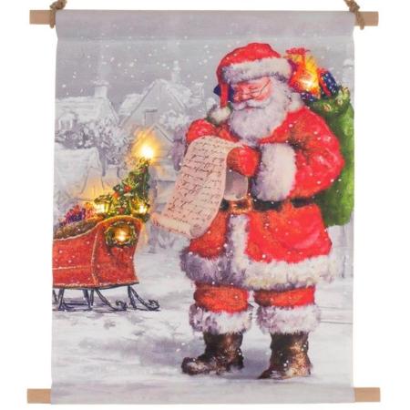 Závěsný svítící led obraz Santa Claus 30x40 cm