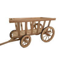 Zahradní dekorace - dřevěný vůz žebřiňák, masiv + lazura, 170x58x50 cm