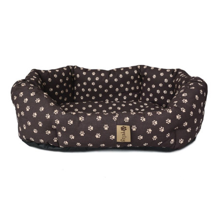 Tmavě hnědý pelíšek pro psa bavlněný, nepromokavé dno, 50x40x17 cm