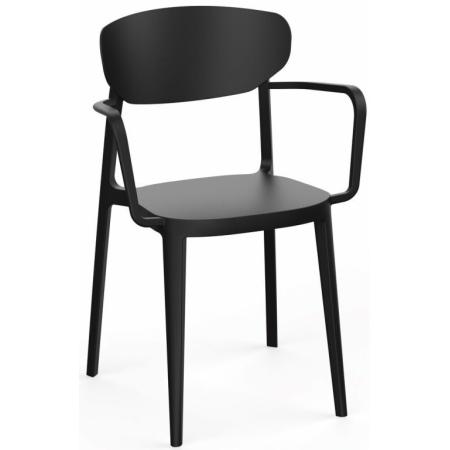 Platová jídelní židle s područkami 150 kg, restaurace / kavárny / bary, černá