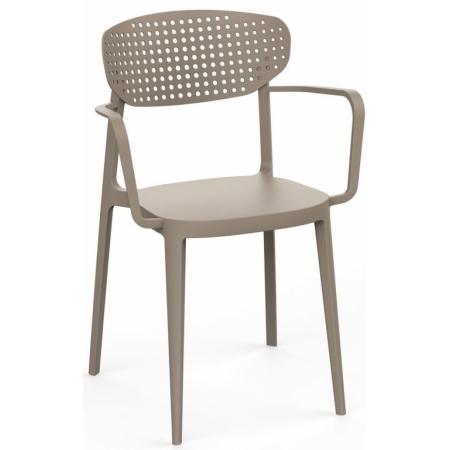 Moderní plastová židle do 150 kg venkovní + vnitřní, taupe (béžová)
