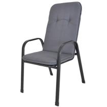 Podsedák na zahradní křeslo / židli s vysokým opěradlem, antracitový, 116x50 cm