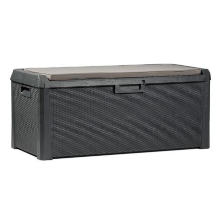 Grafitový ratanový úložný box s možností sezení uzamykatelný,  550 L