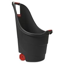 Zahradní plastový vozík se dvěma kolečky černý, 63 L