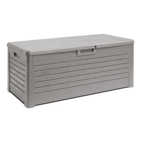 Světle šedý úložný box venkovní na zahradu / balkon / terasu, 550 L