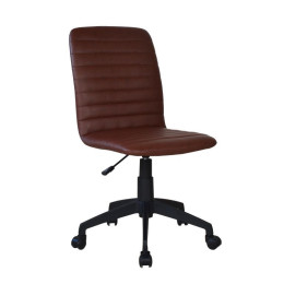 Kancelářská židle bez područek otočná s kolečky, hnědá