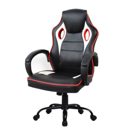 Designové hráčské křeslo k PC černé  otočné na kolečkách, nosnost 120 kg