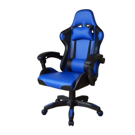 Levné hráčské křeslo otočné s nastavitelným sklonem opěradla, modrá