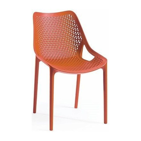 Plastová židle s vysokou nosností 150 kg venkovní + vnitřní, bez područek, cihlově červená