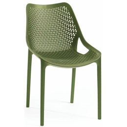Plastová židle s vysokou nosností 150 kg venkovní + vnitřní, bez područek, olivově zelená