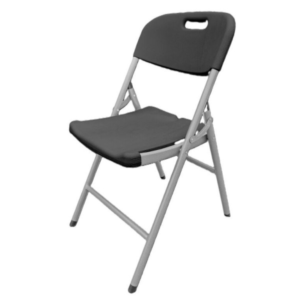Pevná skládací přenosná židle pro catering venkovní + vnitřní černá, nosnost 150 kg