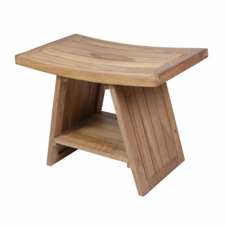 Malá designová stolička s prohnutým sedákem masivní dřevo teak 60x35x45 cm