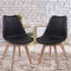 6x skandinávská židle plast + dřevěné nohy buk, černá / hnědá