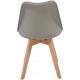 4x šedá jídelní židle plast / dřevo ve skandinávském vzhledu, čalouněný sedák 