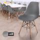 8x skandinávská židle s plastovým sedákem šedá do kuchyně / pokoje / jídelny / kavárny