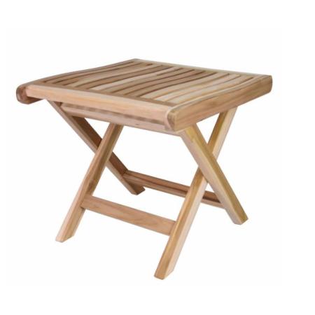 Skládací teaková stolička na sezení / pod nohy, hnědá