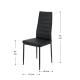 Sada jídelních židlí 4 ks čalouněné koženkou černé s vysokým opěradlem