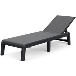 Skládací zahradní lehátko s polohovací opěrkou plastové, grafit