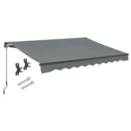 Ruční markýza proti slunci 3m šedá, nastavitelný sklon